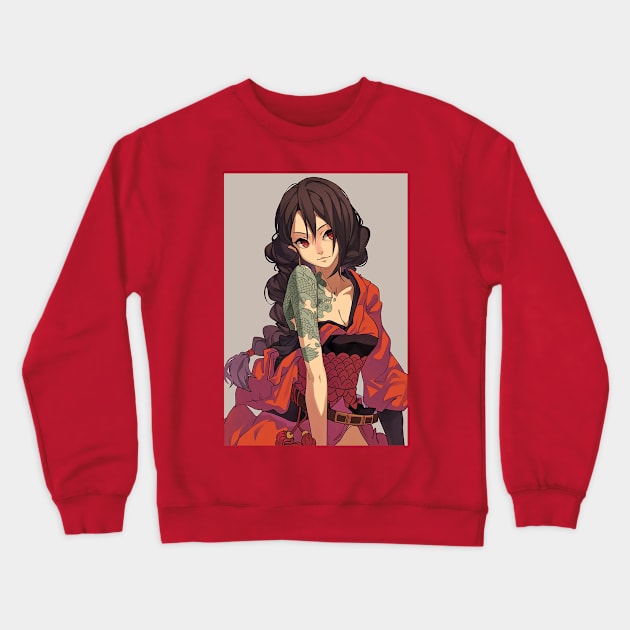 kimono girl Crewneck Sweatshirt by gunny6